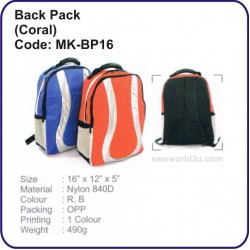 Backpack Bag (Coral) MK-BP16 Backpack Bag (Coral) MK-BP16