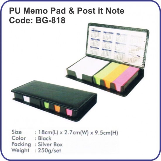 PU Memo Pad & Post it Note BG-818
