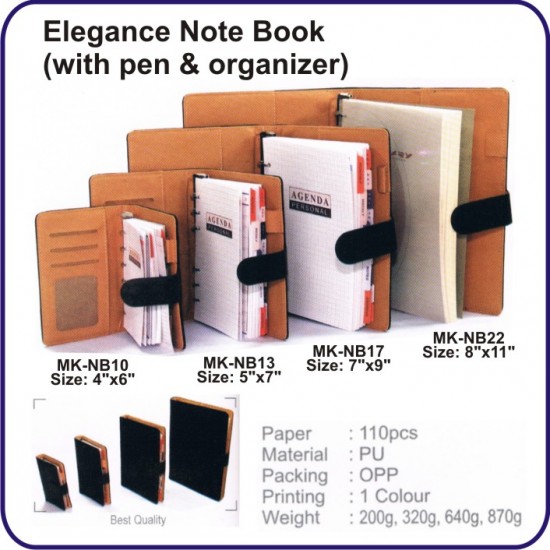 Elegance Note Book MK-NB22 (Size: 8" x 11")