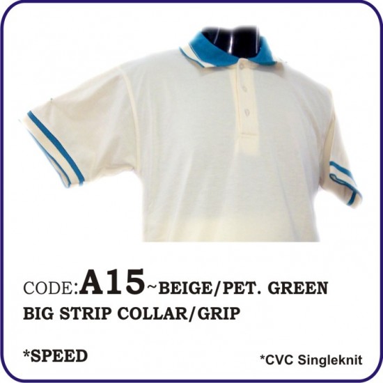 T-Shirt CVC A15 - beige/pet.green