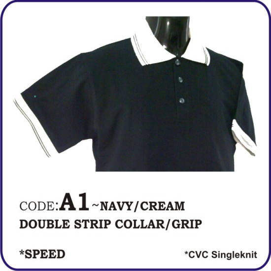 T-Shirt CVC A1 - Navy/Cream