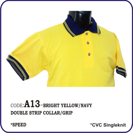 T-Shirt CVC A13 - Bright Yellow/Navy