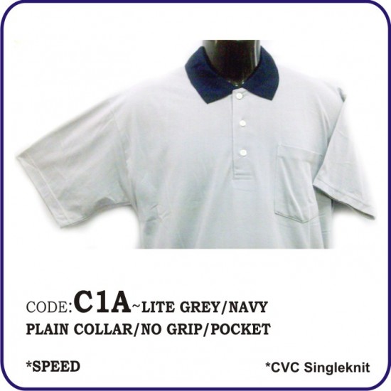 T-Shirt CVC C1A - Lite Grey/Navy