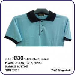 T-Shirt CVC C30 - Lite Blue/Black