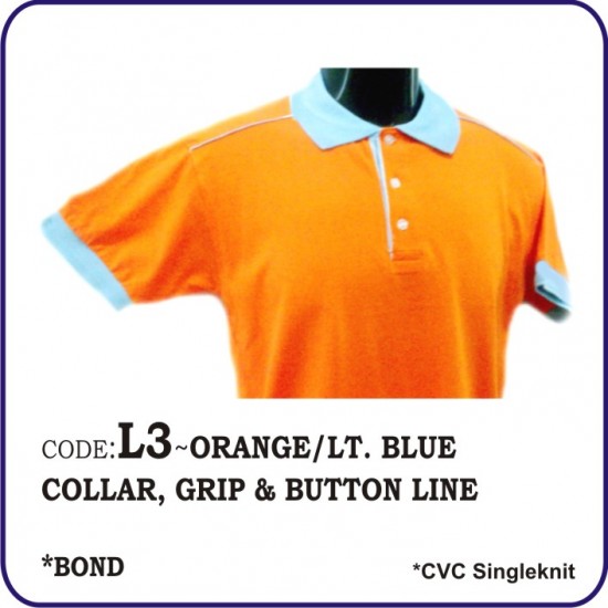T-Shirt CVC L3 - Orange/Lite Blue