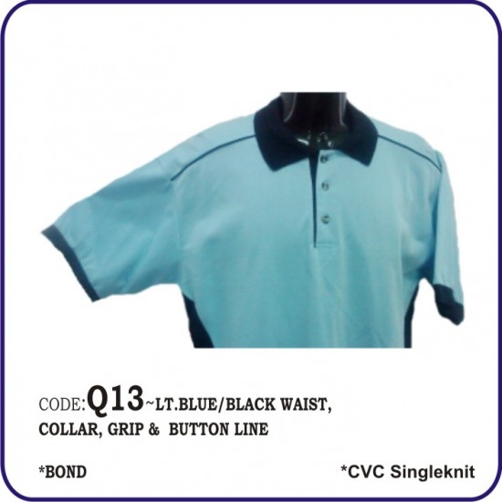 T-Shirt CVC Q13 - Lite Blue/Black