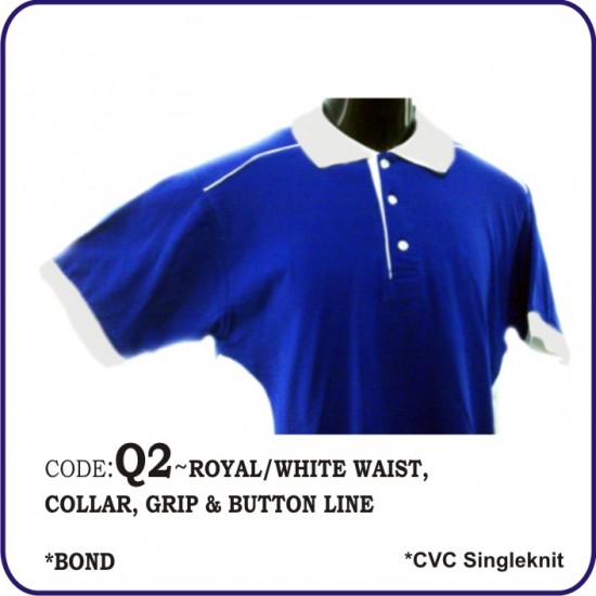 T-Shirt CVC Q2 - Royal/White