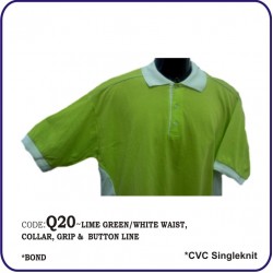 T-Shirt CVC Q20 - Lime Green/White