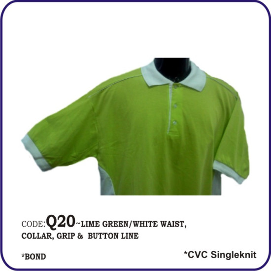 T-Shirt CVC Q20 - Lime Green/White