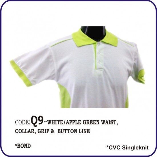 T-Shirt CVC Q9 - White/Apple Green